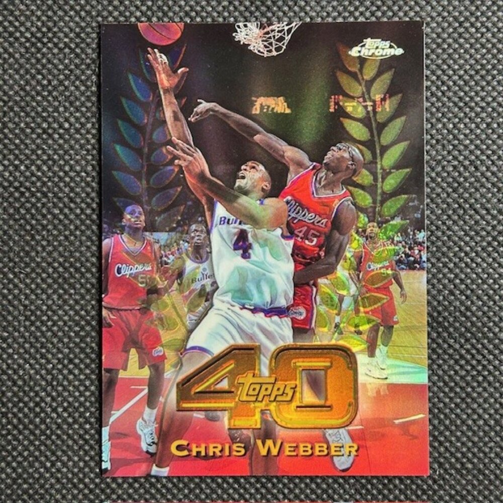 1997-98 Topps Chrome #T40-15 Chris Webber 40 Refractor - Washington Bullets HOF